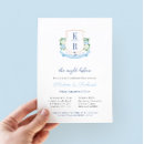 Search for coastal rehearsal dinner invitations Blue and white