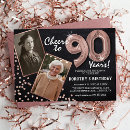 Search for rose gold 90th birthday invitations Ninety