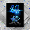 Search for 11th birthday invitations Neon birthday party