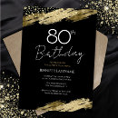 Search for black and gold 80th birthday invitations Party