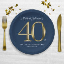 Search for gold and navy blue plates Forty