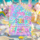 Search for fun in the sun birthday invitations Pool birthday party