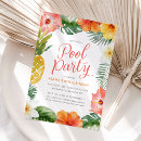Search for luau pool party invitations Palm leaves