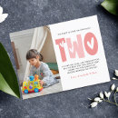 Search for 2nd birthday thank you cards Two