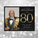 Search for black and gold 80th birthday invitations Eighty