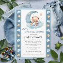 Search for moon baby shower invitations Blue