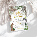 Search for wild one safari animals baby shower invitations Giraffe