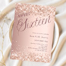 Search for modern sweet 16 invitations Rose gold