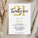 Search for gold 21st birthday invitations Modern