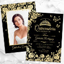 Search for black rose gold quinceanera invitations Butterflies