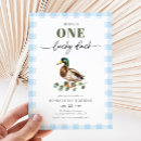 Search for duck 1st birthday invitations Blue