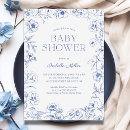 Search for dusty blue baby shower invitations Toile de jouy