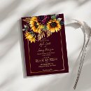 Search for sunflower and burgundy wedding invitations Elegant