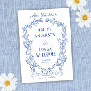 Search for blue floral save the dates Foliage