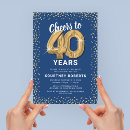 Search for blue and gold 40th birthday invitations Forty