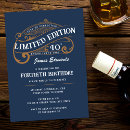 Search for mens blue and gold birthday invitations Simple