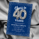 Search for blue 40th birthday invitations Adult birthday party