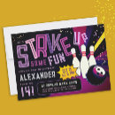 Search for purple bowling invitations Pink and purple