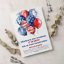 Search for red white and blue balloons invitations America