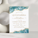 Search for teal and gold quinceanera invitations Elegant