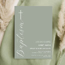 Search for green christening invitations Minimalist
