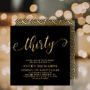 Search for gold 30th birthday invitations Black