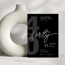 Search for black and grey birthday invitations Forty