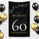 Search for sixtieth birthday party banners Black gold