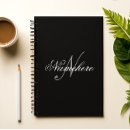 Search for modern black designs notebooks For her