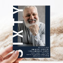Search for elegant blue 60th birthday invitations Sixty