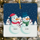 Search for snowman couple christmas tree decorations Snowmen
