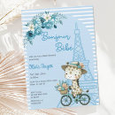 Search for bonjour baby invitations Blue