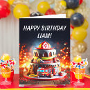 Search for firefighter birthday cards Red