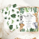 Search for wildlife baby shower invitations Wild tropical greenery leaves