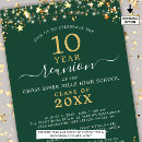 Search for green class reunion invitations Modern