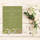 Search for bespoke wedding invitations Watercolor wildflower meadow wreath