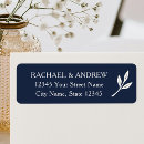 Search for navy and cream return address labels Modern