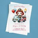 Search for fireman 1st birthday invitations Fire truck