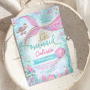 Search for pink and blue mermaid invitations Whimsical