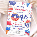 Search for 4th of july red white and blue birthday invitations Gender neutral
