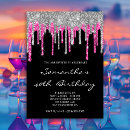 Search for pink black and silver glitter invitations Glam