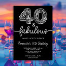 Search for 40 and fabulous invitations Silver