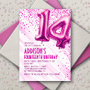 Search for girls pink 14th birthday invitations For her