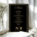 Search for black and gold menus Engagement party