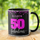 Search for pink 50th birthday mugs Black