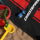 Search for red and black beach towels Monogrammed