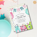 Search for little monster birthday invitations Turning one