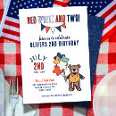 Search for red white and two invitations Patriotic