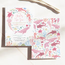 Search for whale baby girl shower invitations Under the sea