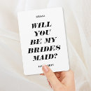Search for black and white bridesmaid cards Modern